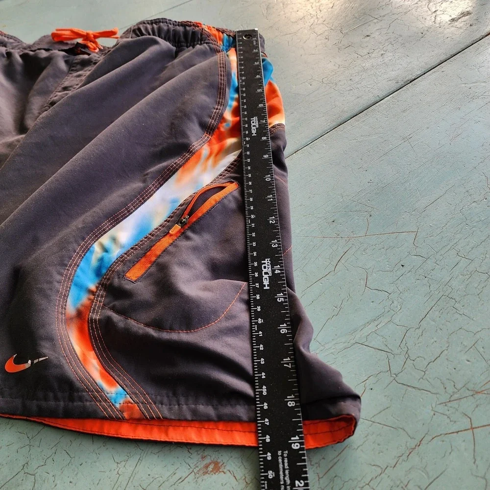 Nike Mens  Black and Orange Swim Trunks Size L‎
